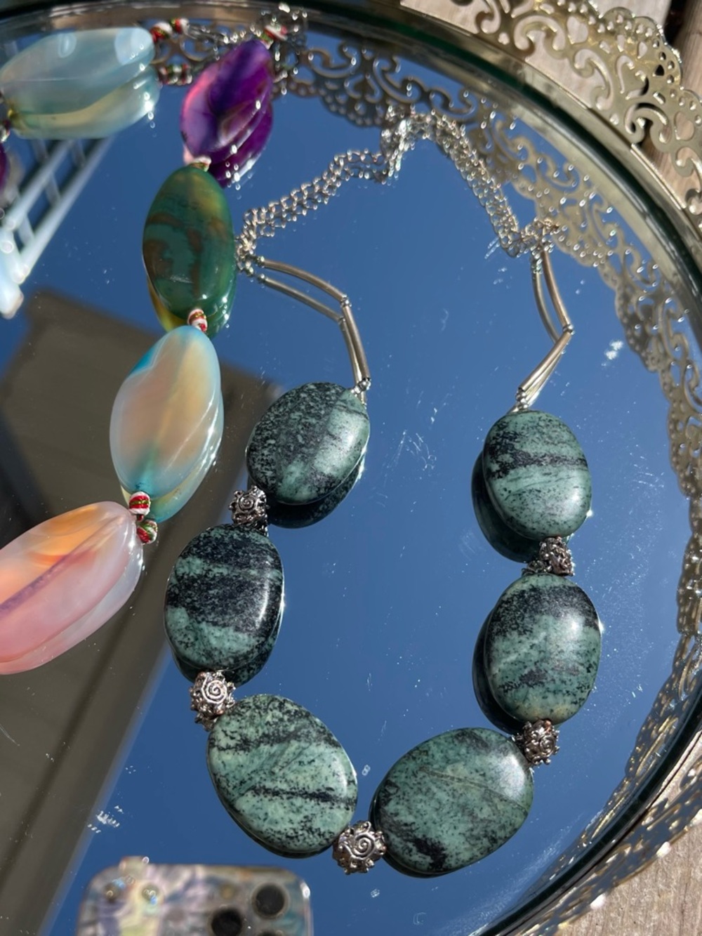 Bold Colorful Stone Beaded Statement Necklaces Bundle/Lot - Picture 4 of 5